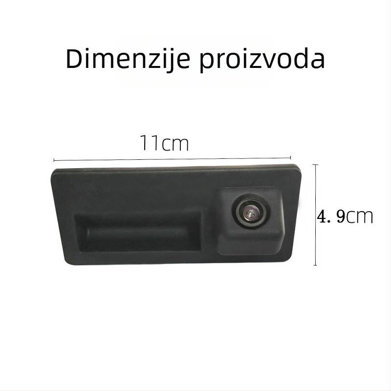 Kamera ručice vrata za stražnji pregled – kompatibilno s Volkswagen/Skoda/Audi, 12V, 170° podesivi kut, 720x576 rezolucija, AV izlaz, slika u zrcalu