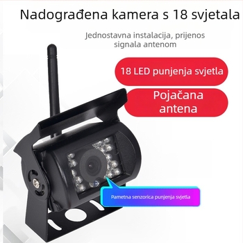Kamera za stražnji pogled za kamione, mikroautobuse i kombije, bežični Wi‑Fi, infracrveno noćno vidanje, 1024×600 rezolucije, 90° kut gledanja, napajanje 12–24V, model H-CAR-1WYS