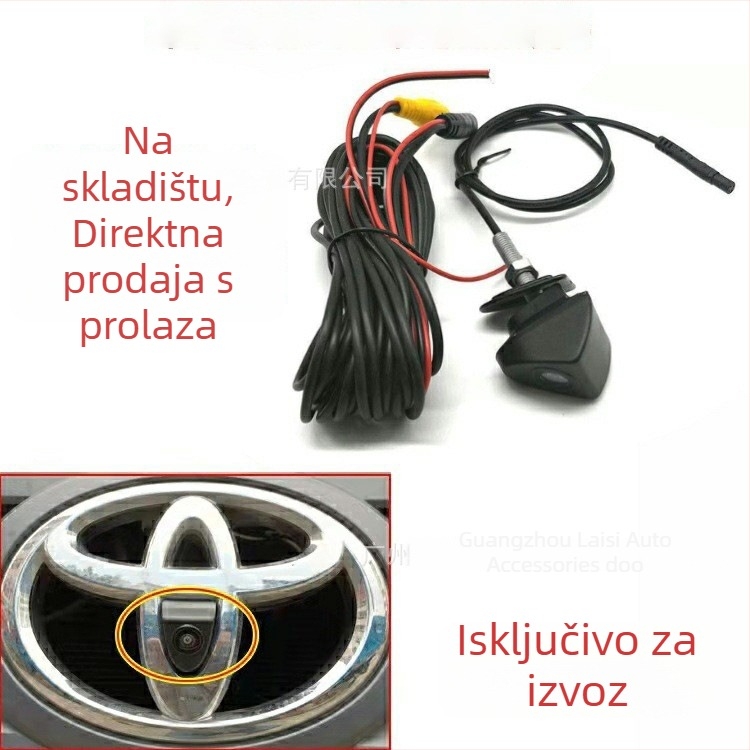 Toyota kamera za prednji pogled s CCD HD noćnim vidom, rezolucija 720x480, kut gledanja 170°, napajanje 12V