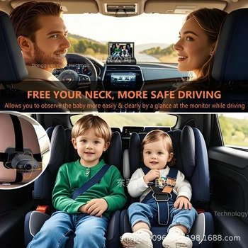 KB40 Auto nadzor za bebe s HD kamerom, univerzalna kompatibilnost, 12V napajanje, 360° pogled, 480p razlučivost