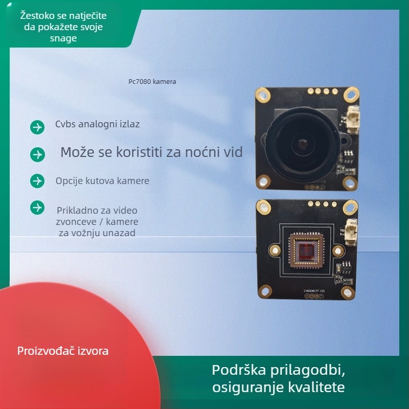 Analogni CVBS kamerijski modul DZ-016, 3,3–12V, podesivi kut 30–220°, 180P, 30FPS
