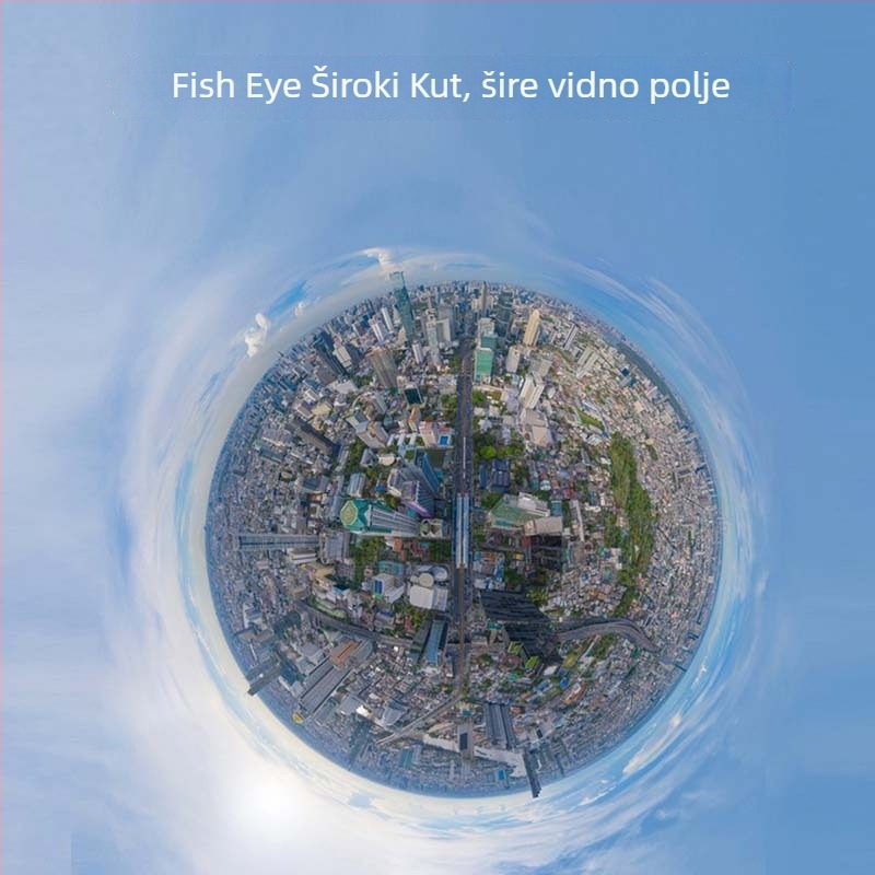 Kamera za retrovizor automobila s fisheye lećom i noćnim vidom, univerzalno napajanje 12V, kut gledanja 170°, rezolucija 720×480, AV video signal