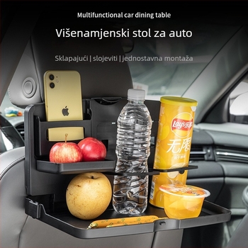 Auto stražnji stolni pladanj s preklopnim držačem za čašu, ABS materijal, model SY-0797, za ugradnju na stražnji naslon sjedala