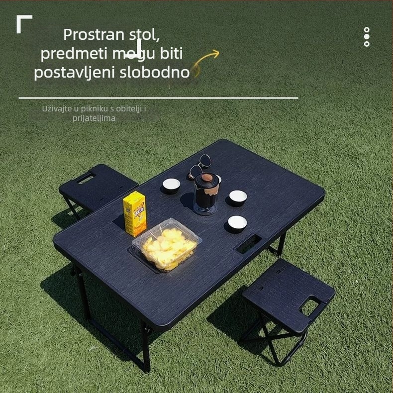 Tesla Model Y stražnji prtljažnik – prijenosni sklopivi stol, plastični materijal, ugradnja klikom