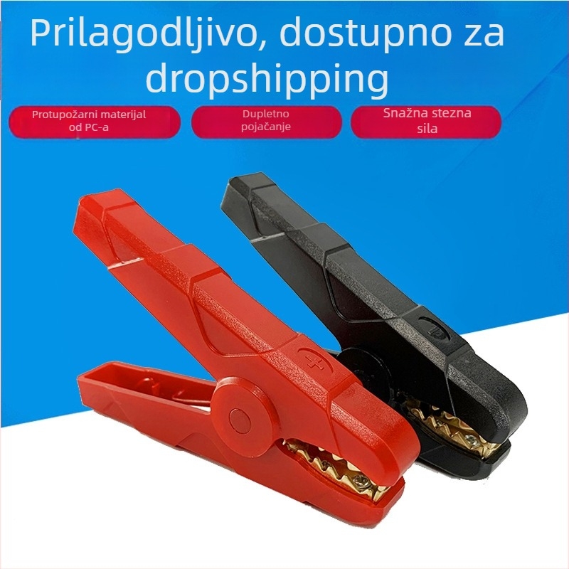 Automobilska krokodil kliješta za bateriju, 150A, zubi s bakrovim premazom, ABS+PC kućište, višestruka primjena