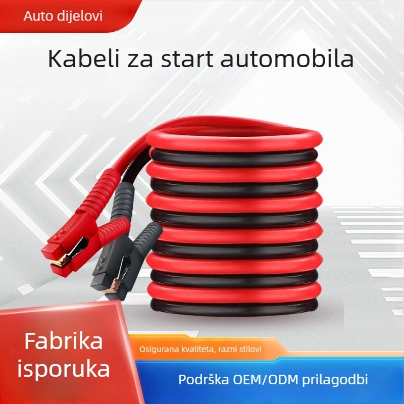 Automobilski kabl za hitno pokretanje s bakreno obloženim aluminijem, aligator kliješte, duljina 2–5 m ili prilagođena duljina