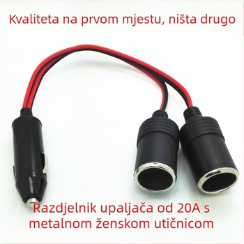 Kabel za spajanje baterije automobila na utičnicu upaljača, bakrena ženska veza, presjek 2,5 mm², 50 A