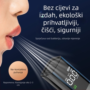 Prijenosni tester alkohola, visokoprecizan, za kućnu upotrebu, oksidirana aluminijska zlitina + PC + TPE kuka