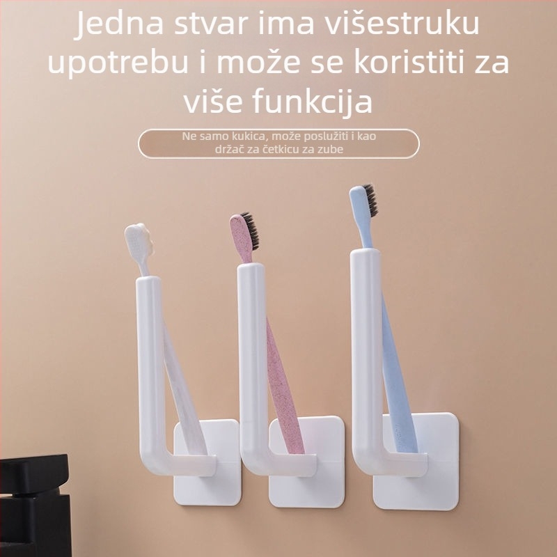 L-oblik kuka sa ljepilom, bez bušenja, plastična, za odjeću i kuhinju, snažna prianjanja, bez tragova, višestruka namjena
