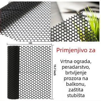 Crna zaštitna mreža za prozore i balkon, protiv krađe i pada, plastična mreža
