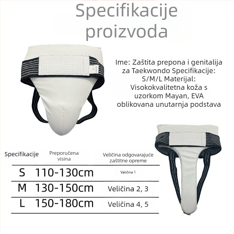Kožni štitnik za prepona za borilačke sportove — univerzalni, prozračni, pogodan za Taekwondo i Sanda, kombinirana sportska zaštita