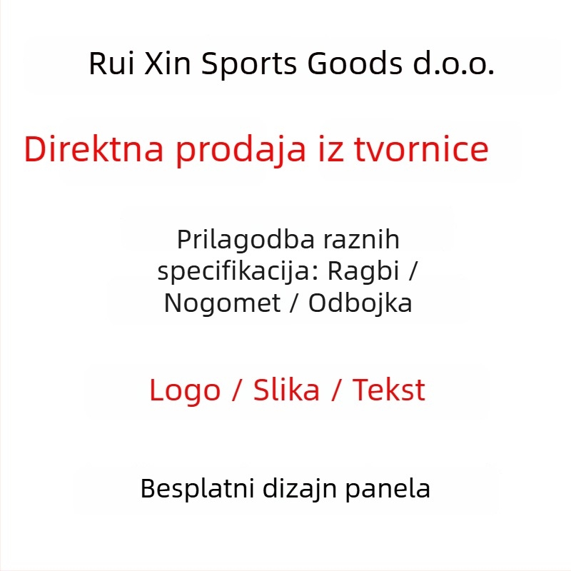 Rugby lopta — PU/PVC materijal, šivanje strojem, svjetleća reflektirajuća površina, prilagođeni logotip