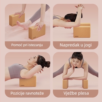 Blok za jogu – Cork, visoke gustoće, za plesnu praksu, bez prilagodbe