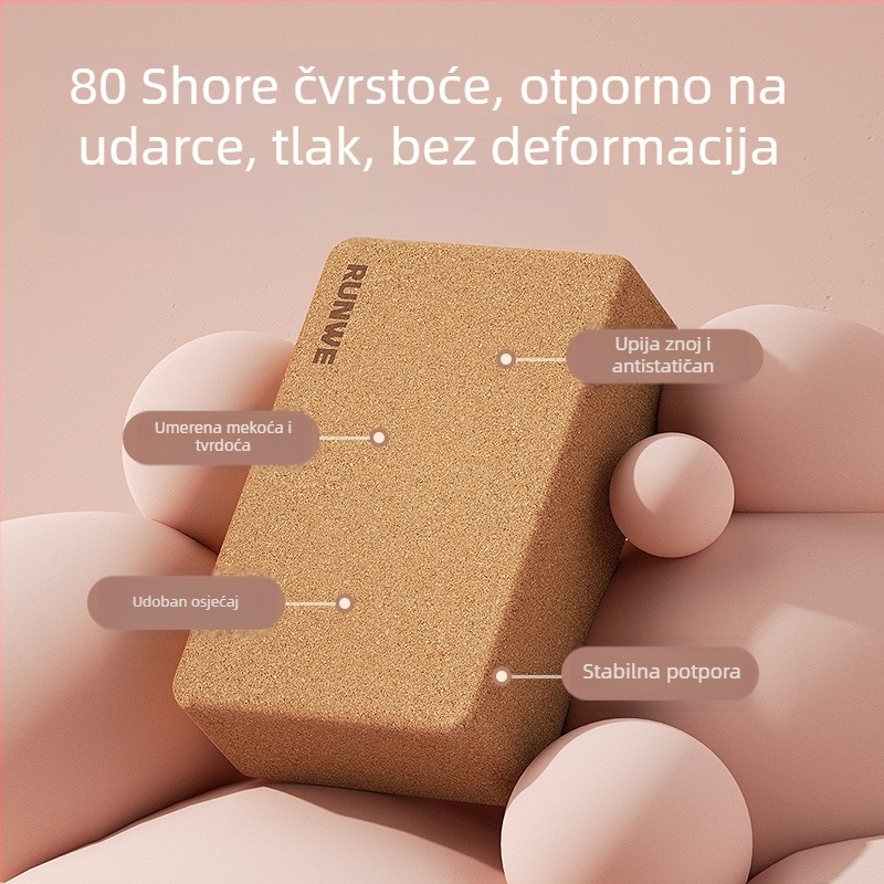 Blok za jogu – Cork, visoke gustoće, za plesnu praksu, bez prilagodbe