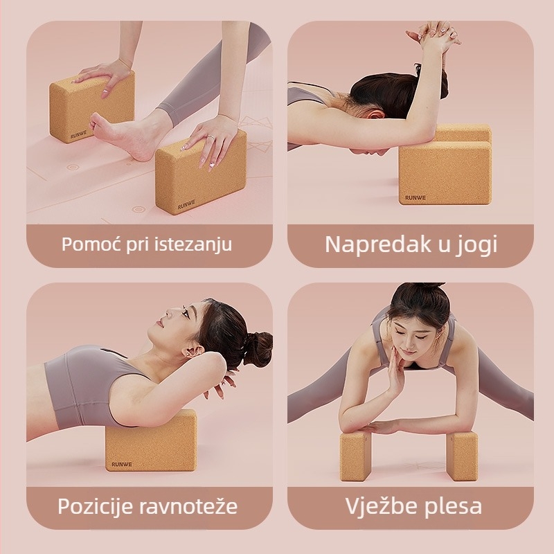 Blok za jogu – Cork, visoke gustoće, za plesnu praksu, bez prilagodbe