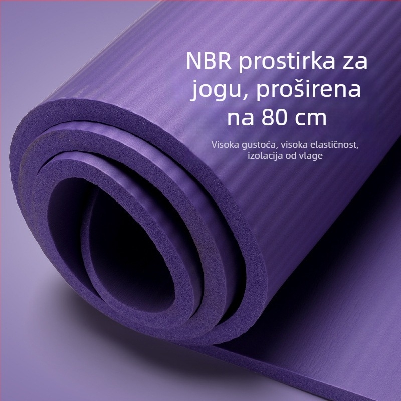 Široka i debela protuklizna prostirka za jogu, 15 mm, NBR, višebojna