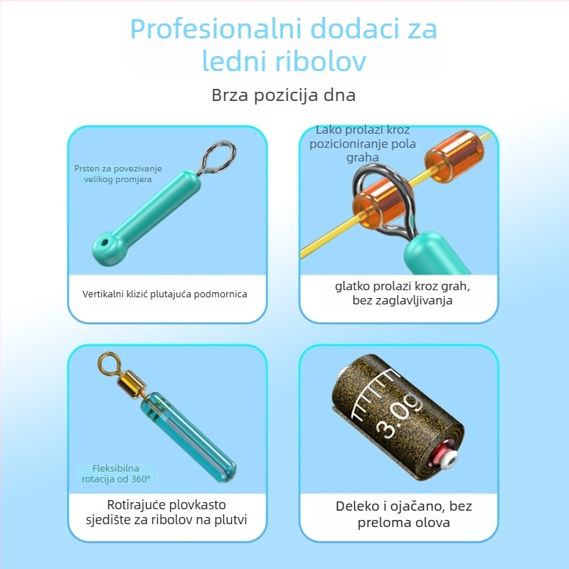 Set linije za ledeni ribolov – najlon konac, duljina 25 m, pogodno za različita mjesta ledenog ribolova