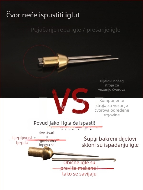 Ručno izrađeni set čvorova od crvenog drveta, nehrđajući dvostruki igle, mjerač razmaka između linije i udice te alat za vezivanje udice.