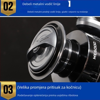 Jianing spining kolut za ribolov, metalno-najlonska plastična konstrukcija, kategorija: kolut za ribolov