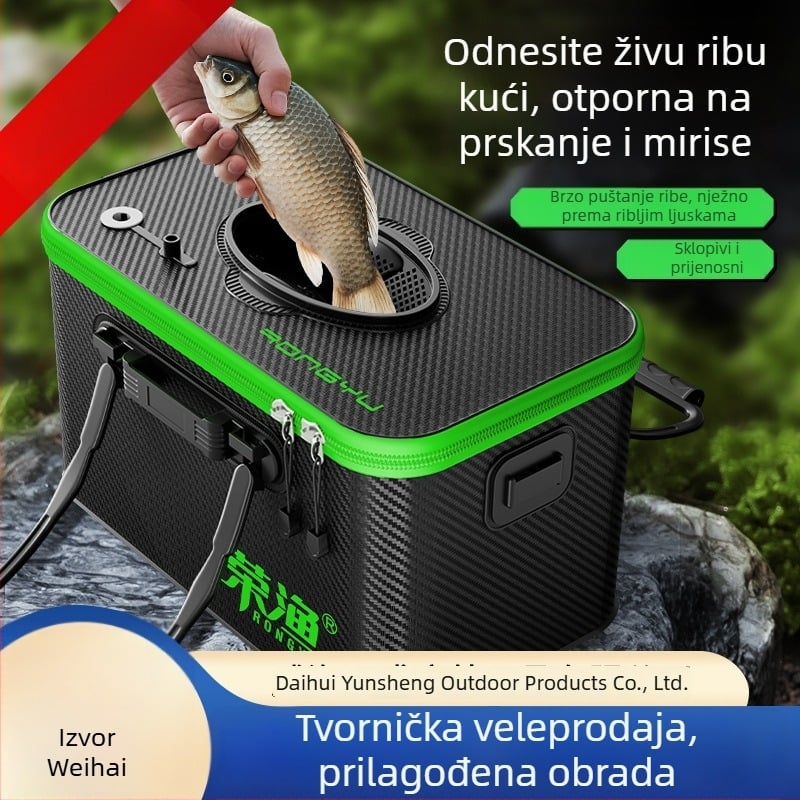 2025 Kanta za žive ribe, integrirano sklopivo tvrdo kućište, višenamjenski zaštitni kantu za divlji ribolov