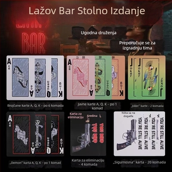 Liar Bar: Kotač ruske rulete – Rekviziti za društvenu igru s kartama
