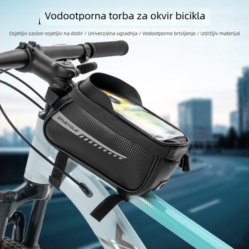 Prednja okvirna torba za planinski bicikl s vodootpornim tvrdim kućištem i pretinicom za telefon