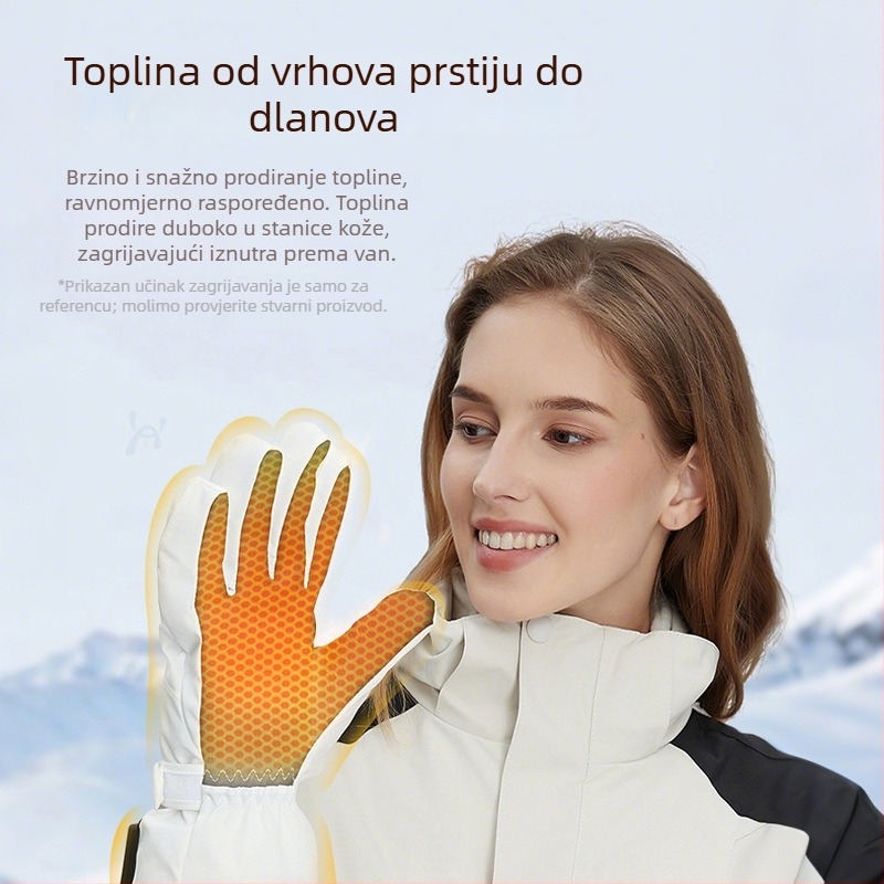 USB napajane grijane rukavice za zimu – unisex, za odrasle, baršun materijal, na skladištu