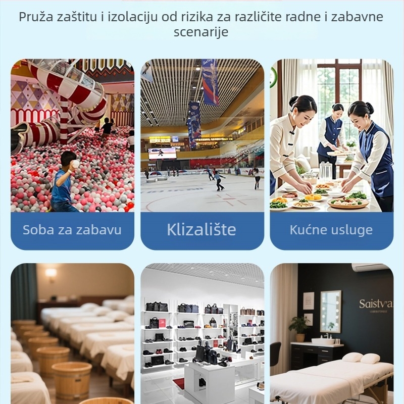 Jednokratne zaštitne navlake za stopala od netkanog materijala za pedikuru i masažu, prozračne, dugačke za unutarnju upotrebu, biološki razgradivo, uzorak 69850