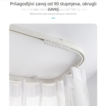Aluminijska tračnica za zavjese, ravna tračnica, jednokolna i dvokatna, električna tračnica za zavjese, kompletni set inteligentne tračnice