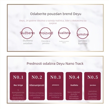 Deyu nano perforirana zavjesna šina — tiho klizanje, plastični materijal, moderni stil, bočni montaža za kutni prozor