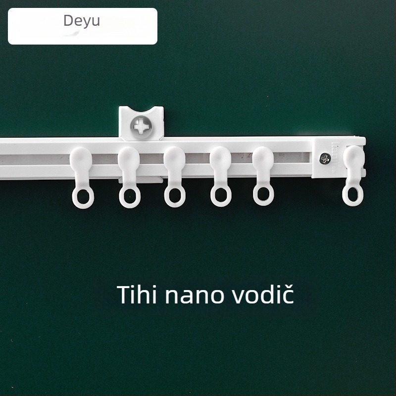 Deyu nano perforirana zavjesna šina — tiho klizanje, plastični materijal, moderni stil, bočni montaža za kutni prozor