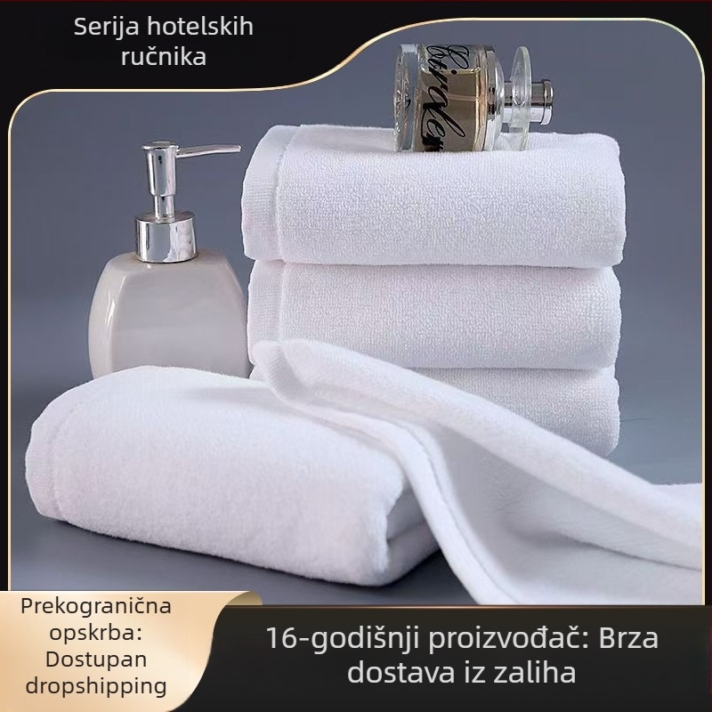Hotelski ručnik, 100% pamuk, bijela, upijajući, debeli, za hotele, pansione i salone ljepote