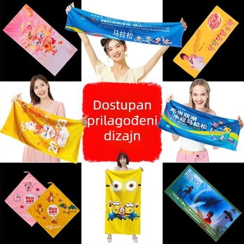 Mikrovlaknasti sportski ručnik s tiskanim logom, 120D pređa, težina 200–300 g, postupak otiskivanja