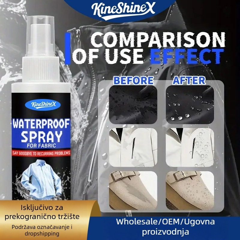Kineshinex vodootporni sprej za jakne, cipele, tkanine i kožu – 50 ml ili 100 ml, pakiranje u poklon kutiju