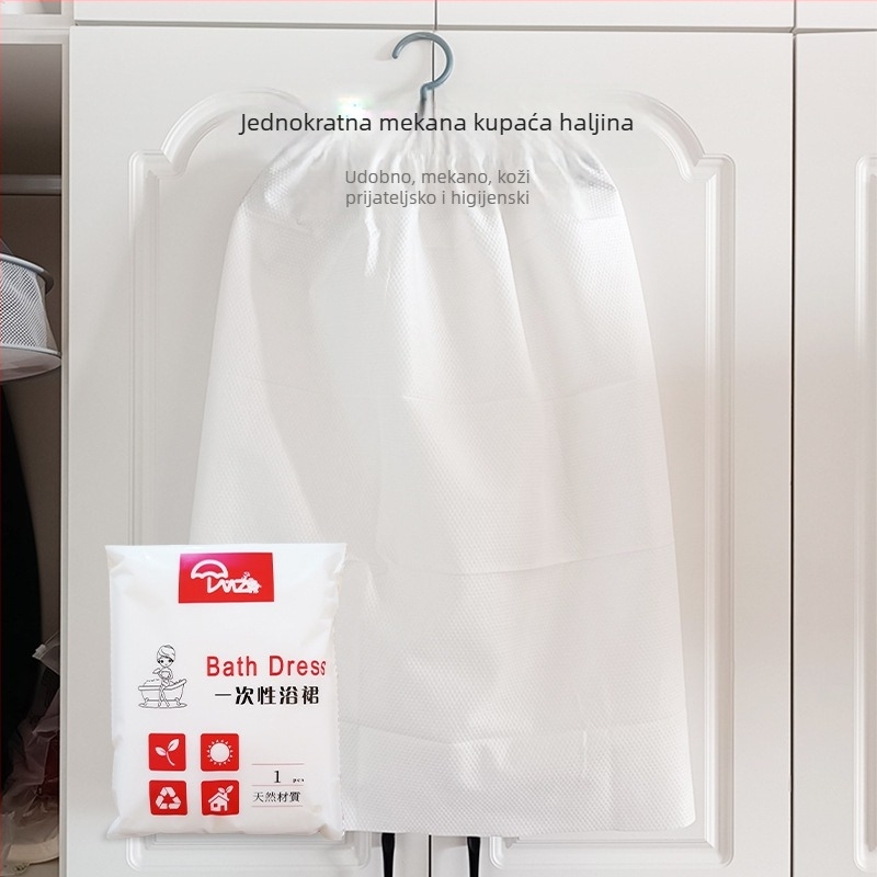 Jednokratni set za kupaonicu: preklop za tijelo i ručnik s tube-topom, od viskozne neprozivne tkanine; za odrasle, unisex; proljetna upotreba; dostupna privatna oznaka
