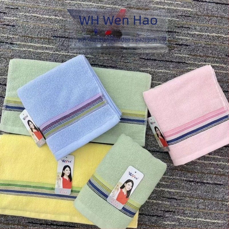Wenhao 0182 ručnik za lice od 100% pamuka, mekan i bez dlačica, za odrasle, plosna tkanina, 32s pređa, težina 100–120 g