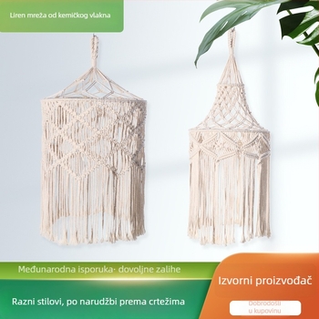 Ručni tkan lampion goblen od pamuka, boemski stil abažur za lustera s resicama