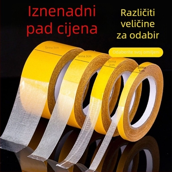 Dvostruka ljepljiva traka s tkaninskom podlogom, prozirna, odvojiva mreža, bez tragova.