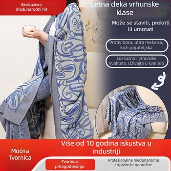 Kou qi koralna fleece deka za putovanje, auto i ured — cvjetni uzorak, 470 g poliestera, proljeće i jesen