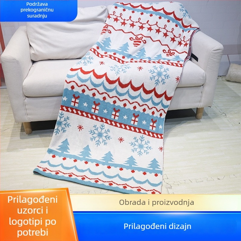 Deka za kauč, debeli pleteni, šal-stilu, prilagodljiva, 300–499 g, za sve sezone