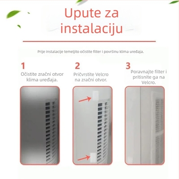 Vertikalna zaštitna filter-membrana protiv prašine za klima uređaj, netkane tkanine, paket od 3 komada, poklopac dovoda zraka, moderni minimalistički stil