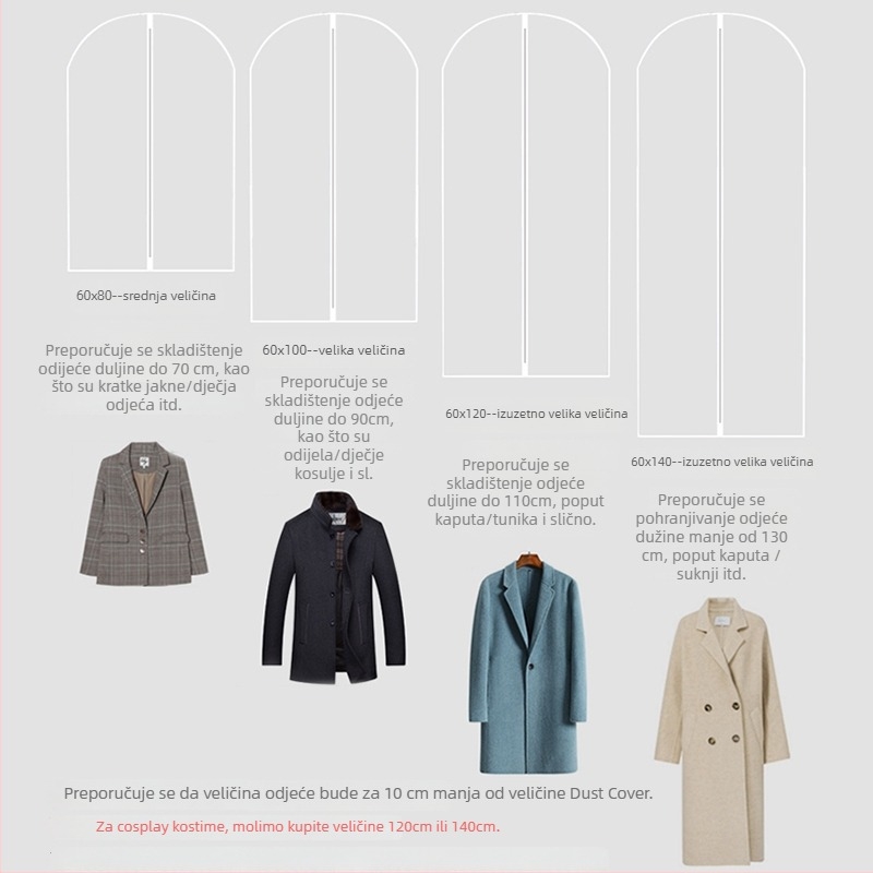 Viseći zaštitni omotač za odjeću protiv prašine – za kapute (Zaštita od prašine i vlage; Stil: Moderni minimalistički; Materijal: Drugo; Namijenjeno: Kaputi)