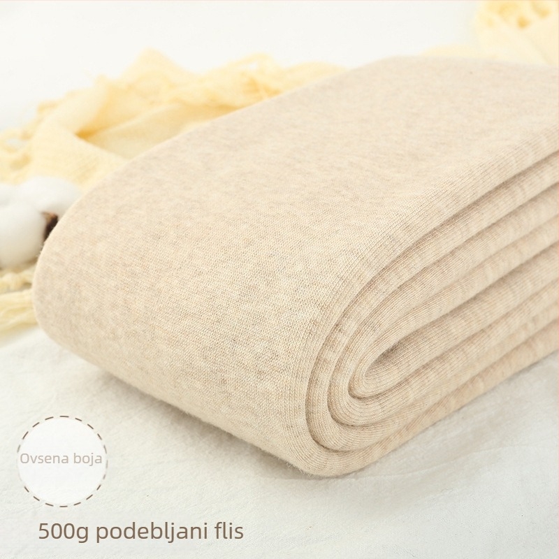 500 g češljanog pamuka, ženske legice s unutarnjim flisom, vertikalne crte, jesen-zima, japanskog stila, izuzetno duge, tople