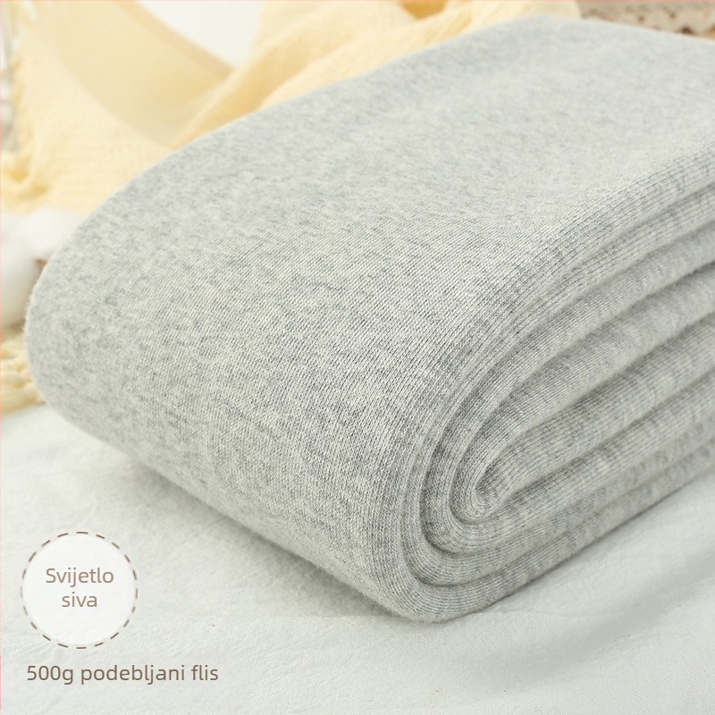 500 g češljanog pamuka, ženske legice s unutarnjim flisom, vertikalne crte, jesen-zima, japanskog stila, izuzetno duge, tople