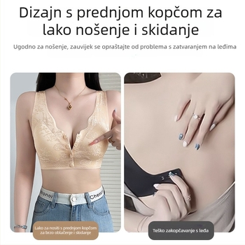 Biustonos-vest s prednjim kopčanjem, bezšivni, najlon — pune košarice, srednji oblik košarica