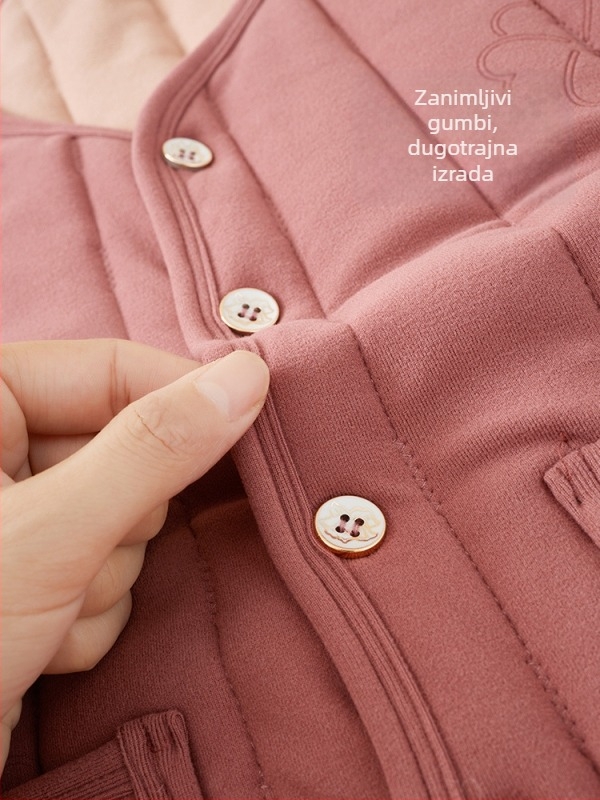 Vunena vest s flecom za srednju dob i starije osobe — Space Cotton tkanina, redovita duljina, 90–95% vuna, 90–95% poliester