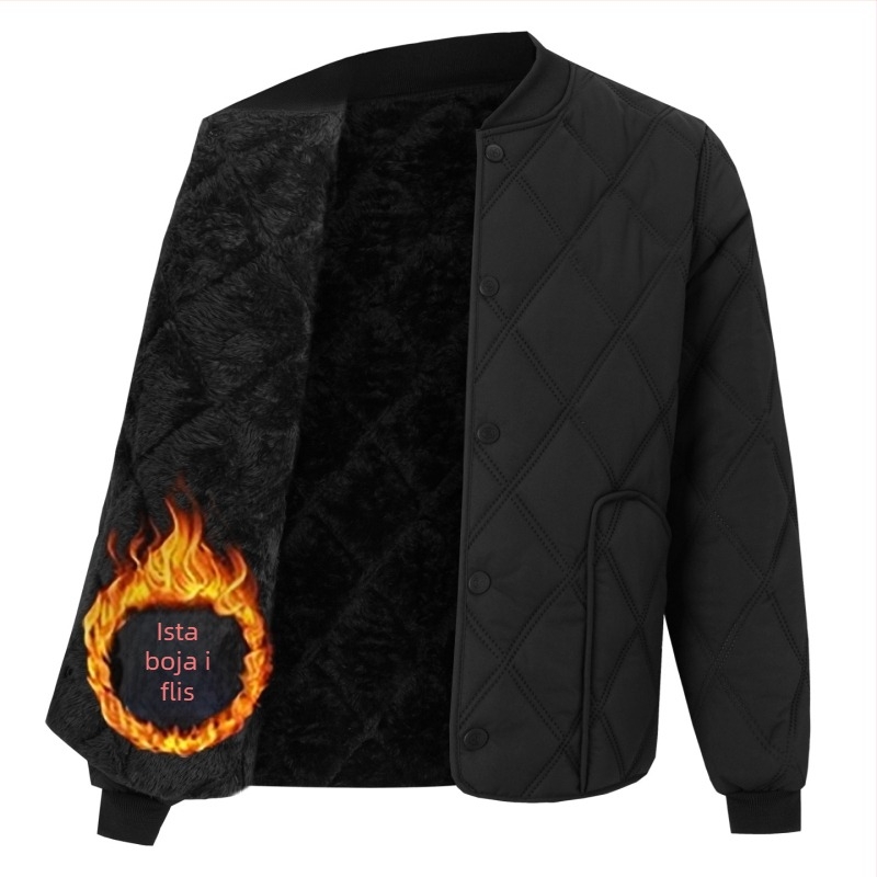 Muška pamučna vesta s fleece podstavom, kapuljačom, V-izrezom, zatvaračem, patch džepovima 3D