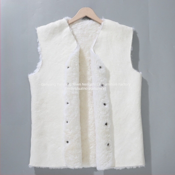 Pravokrvni prsluk od kože ovce i vune, s integracijom kože i krzna, zimska toplina, debeli kroj