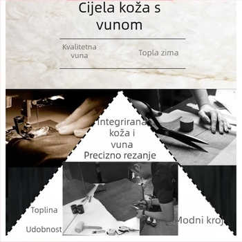 Muški prsluk od kunić krzna s kordurojnim platnom, kapuljačom, V-izrezom, prugast uzorak