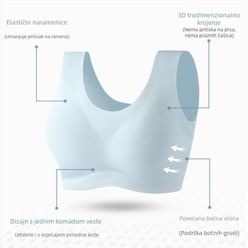 Bežični bezšavni grudnjak-vest za majke, s punim košaricama i tankim oblikovanim košaricama, najlonsko vlakno